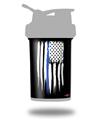 Skin Decal Wrap works with Blender Bottle ProStak 22oz Brushed USA American Flag Blue Line (BOTTLE NOT INCLUDED)
