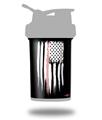 Skin Decal Wrap works with Blender Bottle ProStak 22oz Brushed USA American Flag Pink Line (BOTTLE NOT INCLUDED)