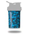 Skin Decal Wrap works with Blender Bottle ProStak 22oz Scattered Skulls Neon Blue (BOTTLE NOT INCLUDED)