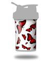 Skin Decal Wrap works with Blender Bottle ProStak 22oz Butterflies Red (BOTTLE NOT INCLUDED)