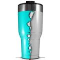 Skin Wrap Decal for 2017 RTIC Tumblers 40oz Ripped Colors Neon Teal Gray (TUMBLER NOT INCLUDED)