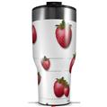 Skin Wrap Decal for 2017 RTIC Tumblers 40oz Strawberries on White (TUMBLER NOT INCLUDED)