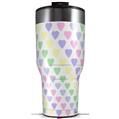 Skin Wrap Decal for 2017 RTIC Tumblers 40oz Pastel Hearts on White (TUMBLER NOT INCLUDED)