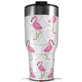 Skin Wrap Decal for 2017 RTIC Tumblers 40oz Flamingos on White (TUMBLER NOT INCLUDED)