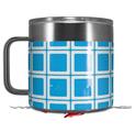 Skin Decal Wrap for Yeti Coffee Mug 14oz Squared Neon Blue - 14 oz CUP NOT INCLUDED by WraptorSkinz