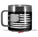 Skin Decal Wrap for Yeti Coffee Mug 14oz Brushed USA American Flag USA - 14 oz CUP NOT INCLUDED by WraptorSkinz