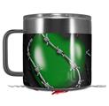 Skin Decal Wrap for Yeti Coffee Mug 14oz Barbwire Heart Green - 14 oz CUP NOT INCLUDED by WraptorSkinz