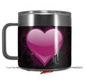 Skin Decal Wrap for Yeti Coffee Mug 14oz Glass Heart Grunge Hot Pink - 14 oz CUP NOT INCLUDED by WraptorSkinz