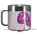 Skin Decal Wrap for Yeti Coffee Mug 14oz Mushrooms Hot Pink - 14 oz CUP NOT INCLUDED by WraptorSkinz