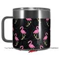 Skin Decal Wrap for Yeti Coffee Mug 14oz Flamingos on Black - 14 oz CUP NOT INCLUDED by WraptorSkinz