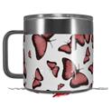 Skin Decal Wrap for Yeti Coffee Mug 14oz Butterflies Pink - 14 oz CUP NOT INCLUDED by WraptorSkinz