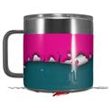 Skin Decal Wrap for Yeti Coffee Mug 14oz Ripped Colors Hot Pink Seafoam Green - 14 oz CUP NOT INCLUDED by WraptorSkinz