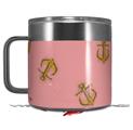 Skin Decal Wrap for Yeti Coffee Mug 14oz Anchors Away Pink - 14 oz CUP NOT INCLUDED by WraptorSkinz