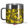 Skin Decal Wrap for Yeti Coffee Mug 14oz Scattered Skulls Yellow - 14 oz CUP NOT INCLUDED by WraptorSkinz