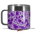 Skin Decal Wrap for Yeti Coffee Mug 14oz Scattered Skulls Purple - 14 oz CUP NOT INCLUDED by WraptorSkinz