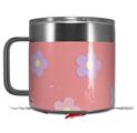 Skin Decal Wrap for Yeti Coffee Mug 14oz Pastel Flowers on Pink - 14 oz CUP NOT INCLUDED by WraptorSkinz
