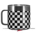 Skin Decal Wrap for Yeti Coffee Mug 14oz Checkered Canvas Black and White - 14 oz CUP NOT INCLUDED by WraptorSkinz