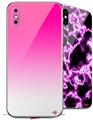 2 Decal style Skin Wraps set compatible with Apple iPhone X and XS Smooth Fades White Hot Pink
