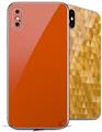 2 Decal style Skin Wraps set compatible with Apple iPhone X and XS Solids Collection Burnt Orange