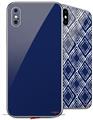 2 Decal style Skin Wraps set compatible with Apple iPhone X and XS Solids Collection Navy Blue