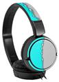 Decal style Skin Wrap for Sony MDR ZX110 Headphones Ripped Colors Neon Teal Gray (HEADPHONES NOT INCLUDED)