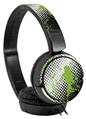 Decal style Skin Wrap for Sony MDR ZX110 Headphones Halftone Splatter Green White (HEADPHONES NOT INCLUDED)