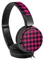 Decal style Skin Wrap for Sony MDR ZX110 Headphones Houndstooth Hot Pink on Black (HEADPHONES NOT INCLUDED)
