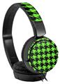 Decal style Skin Wrap for Sony MDR ZX110 Headphones Houndstooth Neon Lime Green on Black (HEADPHONES NOT INCLUDED)