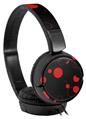 Decal style Skin Wrap for Sony MDR ZX110 Headphones Lots of Dots Red on Black (HEADPHONES NOT INCLUDED)