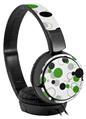 Decal style Skin Wrap for Sony MDR ZX110 Headphones Lots of Dots Green on White (HEADPHONES NOT INCLUDED)
