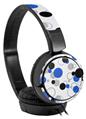 Decal style Skin Wrap for Sony MDR ZX110 Headphones Lots of Dots Blue on White (HEADPHONES NOT INCLUDED)