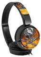 Decal style Skin Wrap for Sony MDR ZX110 Headphones Chrome Skull on Fire (HEADPHONES NOT INCLUDED)
