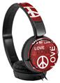 Decal style Skin Wrap for Sony MDR ZX110 Headphones Love and Peace Red (HEADPHONES NOT INCLUDED)