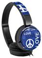 Decal style Skin Wrap for Sony MDR ZX110 Headphones Love and Peace Blue (HEADPHONES NOT INCLUDED)