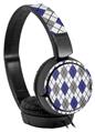 Decal style Skin Wrap for Sony MDR ZX110 Headphones Argyle Blue and Gray (HEADPHONES NOT INCLUDED)