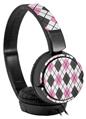 Decal style Skin Wrap for Sony MDR ZX110 Headphones Argyle Pink and Gray (HEADPHONES NOT INCLUDED)