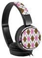 Decal style Skin Wrap for Sony MDR ZX110 Headphones Argyle Pink and Brown (HEADPHONES NOT INCLUDED)
