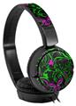 Decal style Skin Wrap for Sony MDR ZX110 Headphones Twisted Garden Green and Hot Pink (HEADPHONES NOT INCLUDED)
