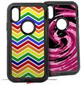 2x Decal style Skin Wrap Set compatible with Otterbox Defender iPhone X and Xs Case - Zig Zag Rainbow (CASE NOT INCLUDED)