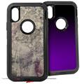 2x Decal style Skin Wrap Set compatible with Otterbox Defender iPhone X and Xs Case - Pastel Abstract Gray and Purple (CASE NOT INCLUDED)