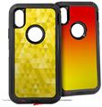 2x Decal style Skin Wrap Set compatible with Otterbox Defender iPhone X and Xs Case - Triangle Mosaic Yellow (CASE NOT INCLUDED)