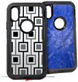 2x Decal style Skin Wrap Set compatible with Otterbox Defender iPhone X and Xs Case - Squares In Squares (CASE NOT INCLUDED)