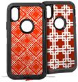 2x Decal style Skin Wrap Set compatible with Otterbox Defender iPhone X and Xs Case - Wavey Red (CASE NOT INCLUDED)