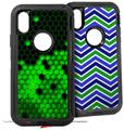 2x Decal style Skin Wrap Set compatible with Otterbox Defender iPhone X and Xs Case - HEX Green (CASE NOT INCLUDED)