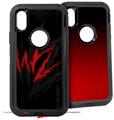 2x Decal style Skin Wrap Set compatible with Otterbox Defender iPhone X and Xs Case - WraptorSkinz WZ on Black (CASE NOT INCLUDED)