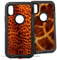 2x Decal style Skin Wrap Set compatible with Otterbox Defender iPhone X and Xs Case - Fractal Fur Cheetah (CASE NOT INCLUDED)