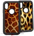 2x Decal style Skin Wrap Set compatible with Otterbox Defender iPhone X and Xs Case - Fractal Fur Giraffe (CASE NOT INCLUDED)