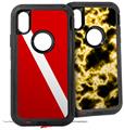 2x Decal style Skin Wrap Set compatible with Otterbox Defender iPhone X and Xs Case - Dive Scuba Flag (CASE NOT INCLUDED)