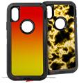 2x Decal style Skin Wrap Set compatible with Otterbox Defender iPhone X and Xs Case - Smooth Fades Yellow Red (CASE NOT INCLUDED)