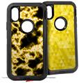 2x Decal style Skin Wrap Set compatible with Otterbox Defender iPhone X and Xs Case - Electrify Yellow (CASE NOT INCLUDED)